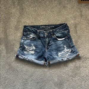 American Eagle Outfitters Distressed Blue Jean Shorts